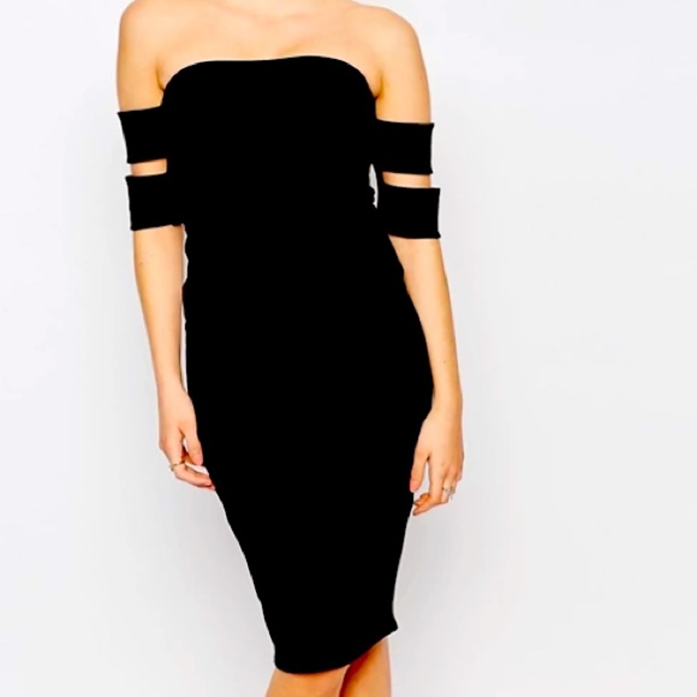 Bardot Detail Bandeau Bodycon Dress